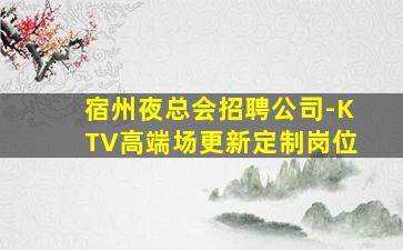 宿州夜总会招聘公司-KTV高端场更新定制岗位